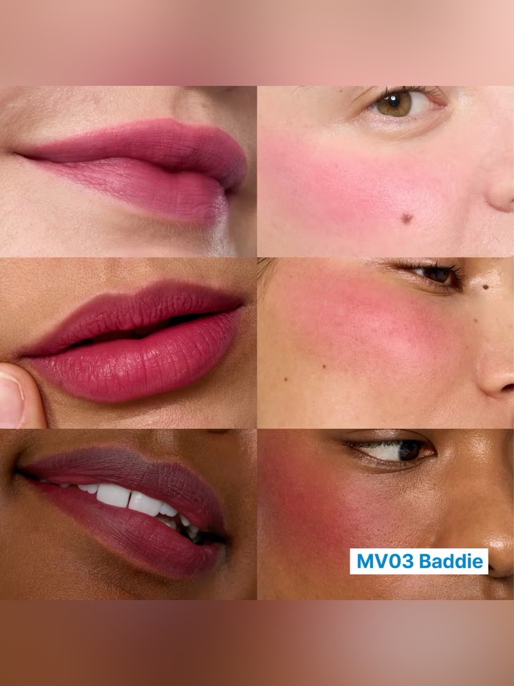 Fwee Baddie Lip & Cheek Blurry Pudding Pot- grape mauve berry, cool tone